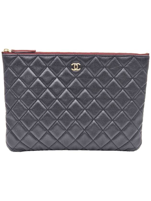 Chanel A82545 Black Caviar Gold Classic New Medium Clutch 31st Chanel