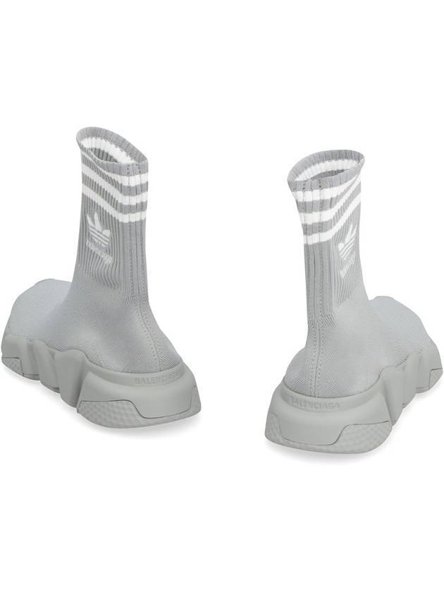Luxury Balenciaga  Embroidered Logo Sock High Top Sneakers Grey