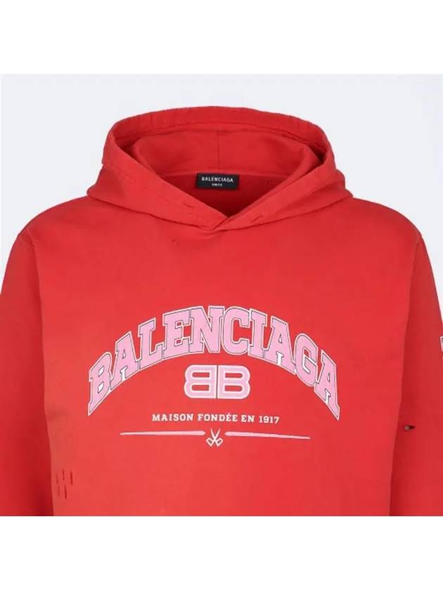 Luxury Balenciaga  BB Logo Hoodie Red