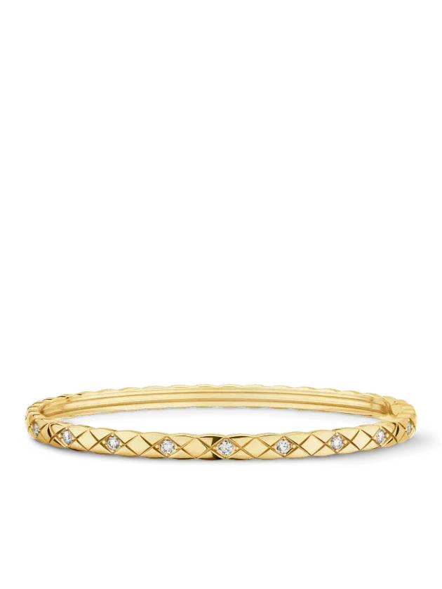 Coco Crush Quilted Diamond Motif Bracelet Gold Chanel
