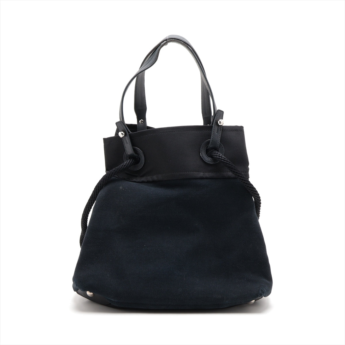 Chanel Coco Canvas Leather Tote Bag Black Silver Gold  13th