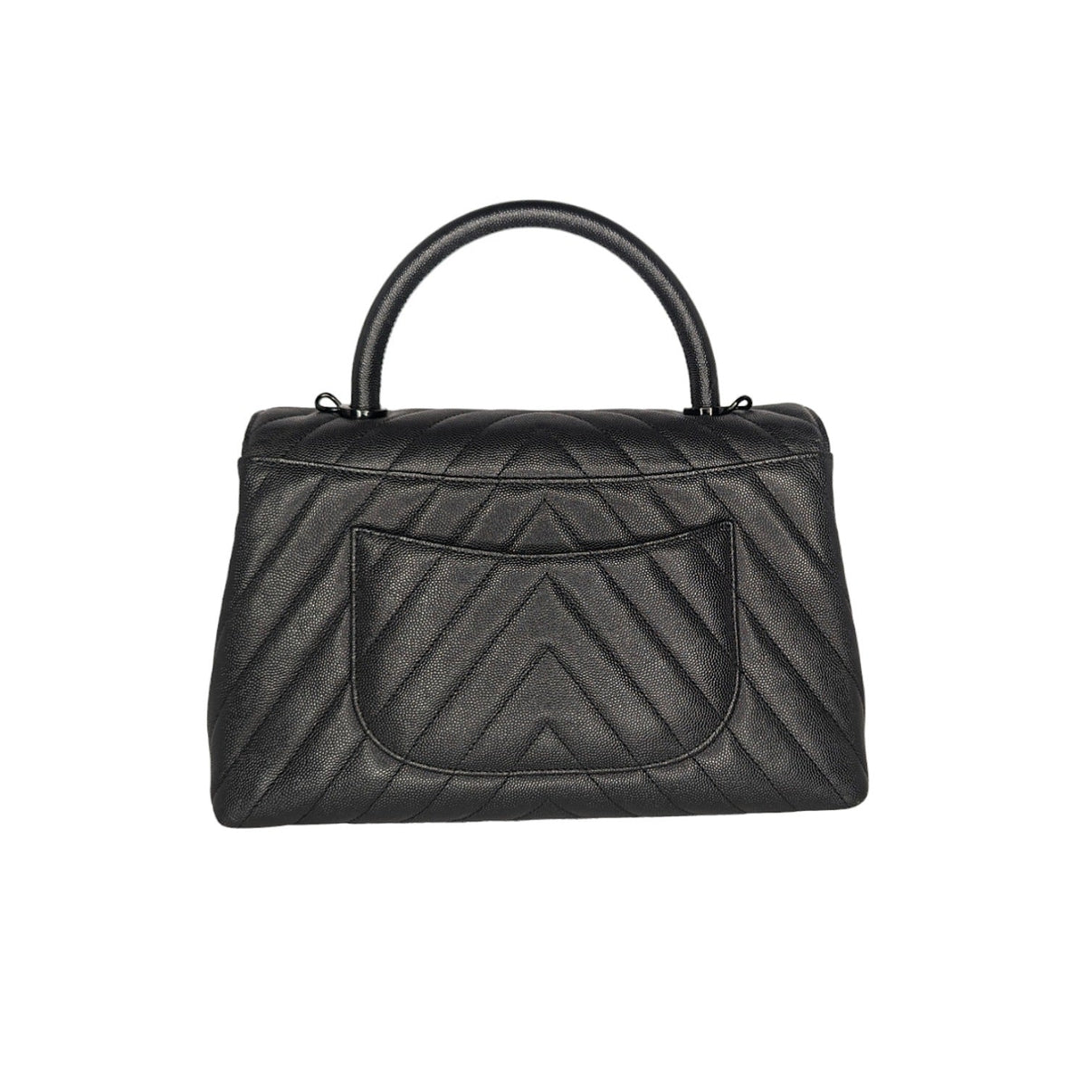 Chanel Medium Chevron So Black Coco Handle Bag