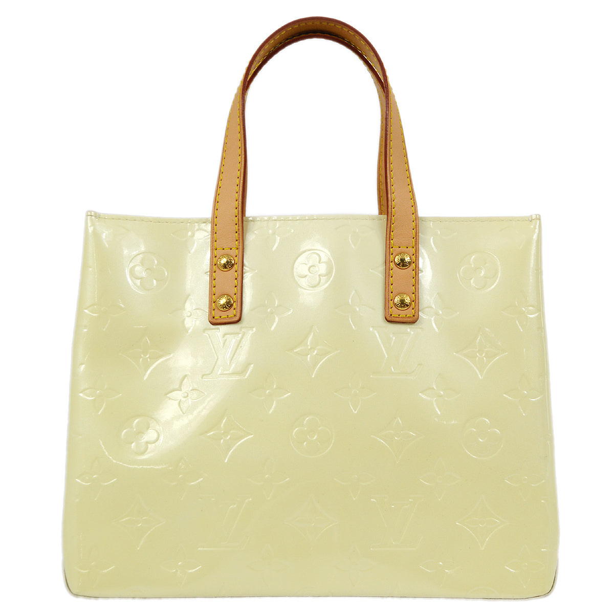 Louis Vuitton 2006 White Vernis Reade PM Tote Handbag M91336