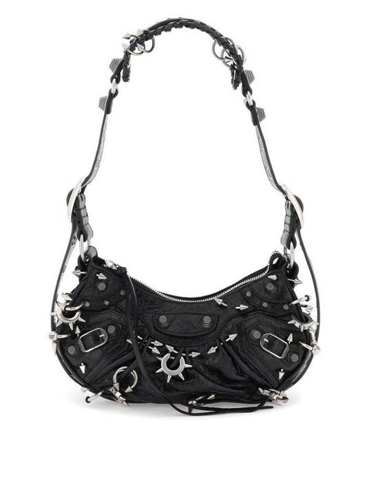 Luxury Balenciaga  Le Cargol XS Metal Detail Shoulder Bag Black