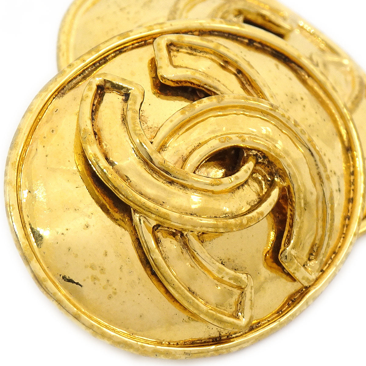 Chanel 1994 Oval Earrings Gold Small