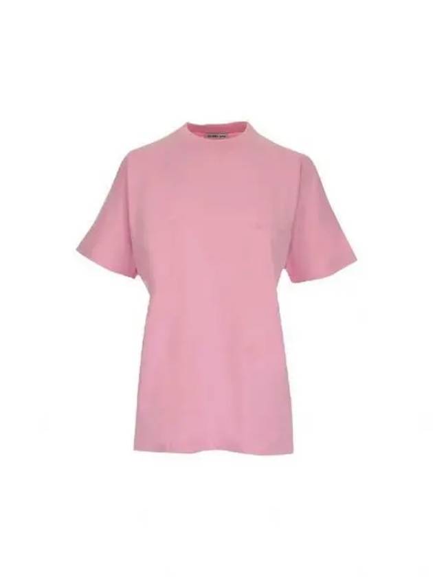 Luxury Balenciaga  Women's Logo Cotton Short Sleeve T-Shirt Pink