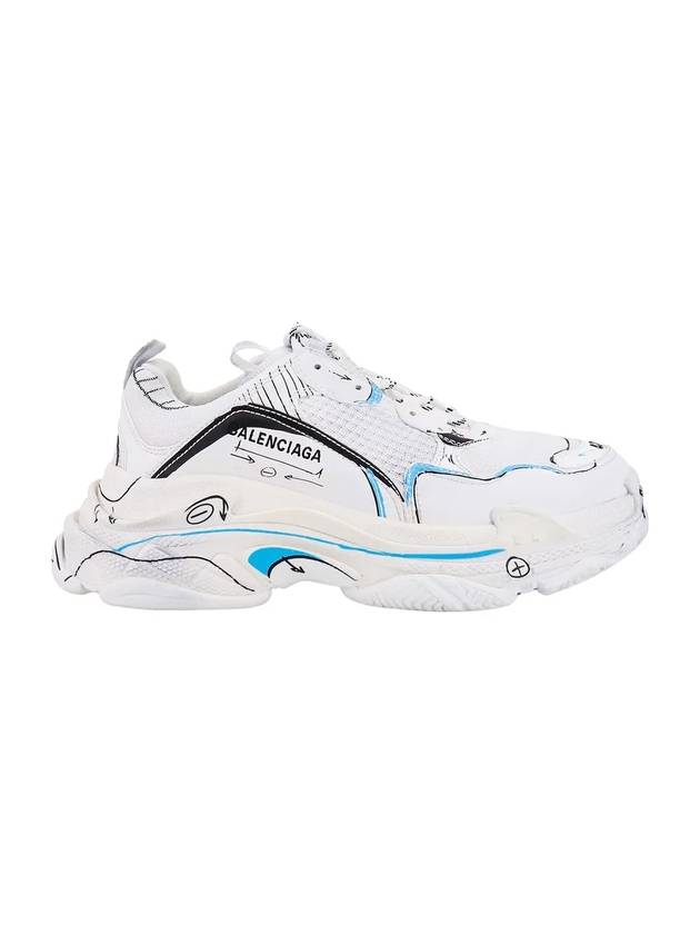 Luxury Balenciaga  Triple S Sketch All Over Logo Low Top Sneakers White