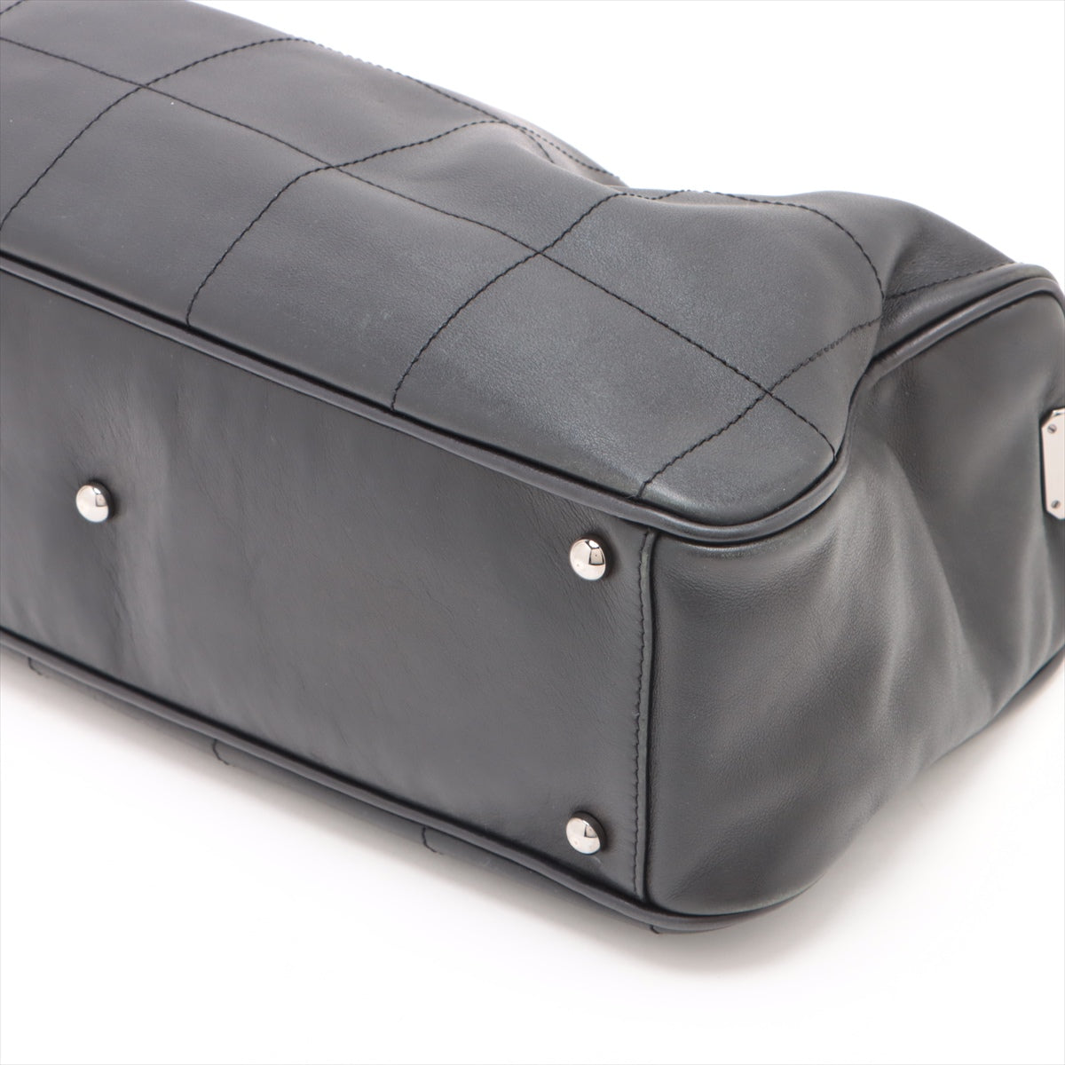 Chanel Chocolate Bar  Handbag Black Silver G  7th