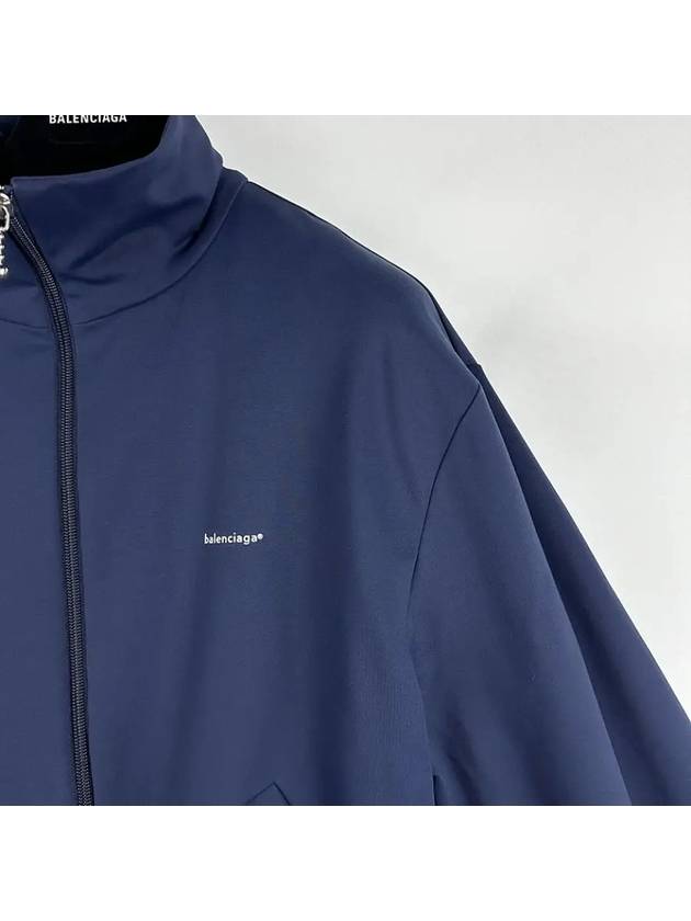 Luxury Balenciaga  Logo Zip-Up Jacket Navy