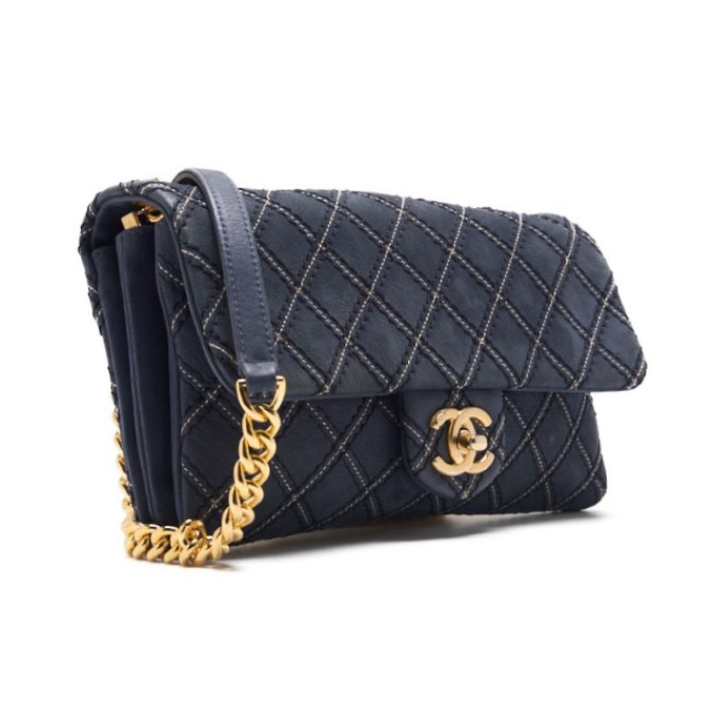 CHANEL CHANEL Wild Stitch Double Chain Shoulder Car Friseur Black  Tote Bag  Bag Hybrid 【 Delivery】 Khao Yamamoto Online