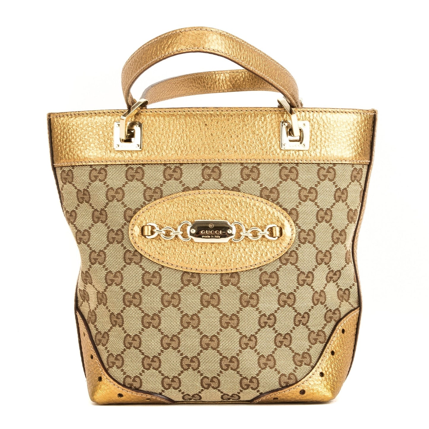 G*G Metallic Gold GG Monogram Small Tote (4014015)