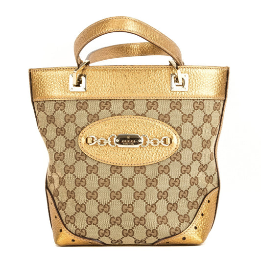 G*G Metallic Gold GG Monogram Small Tote (4014015)