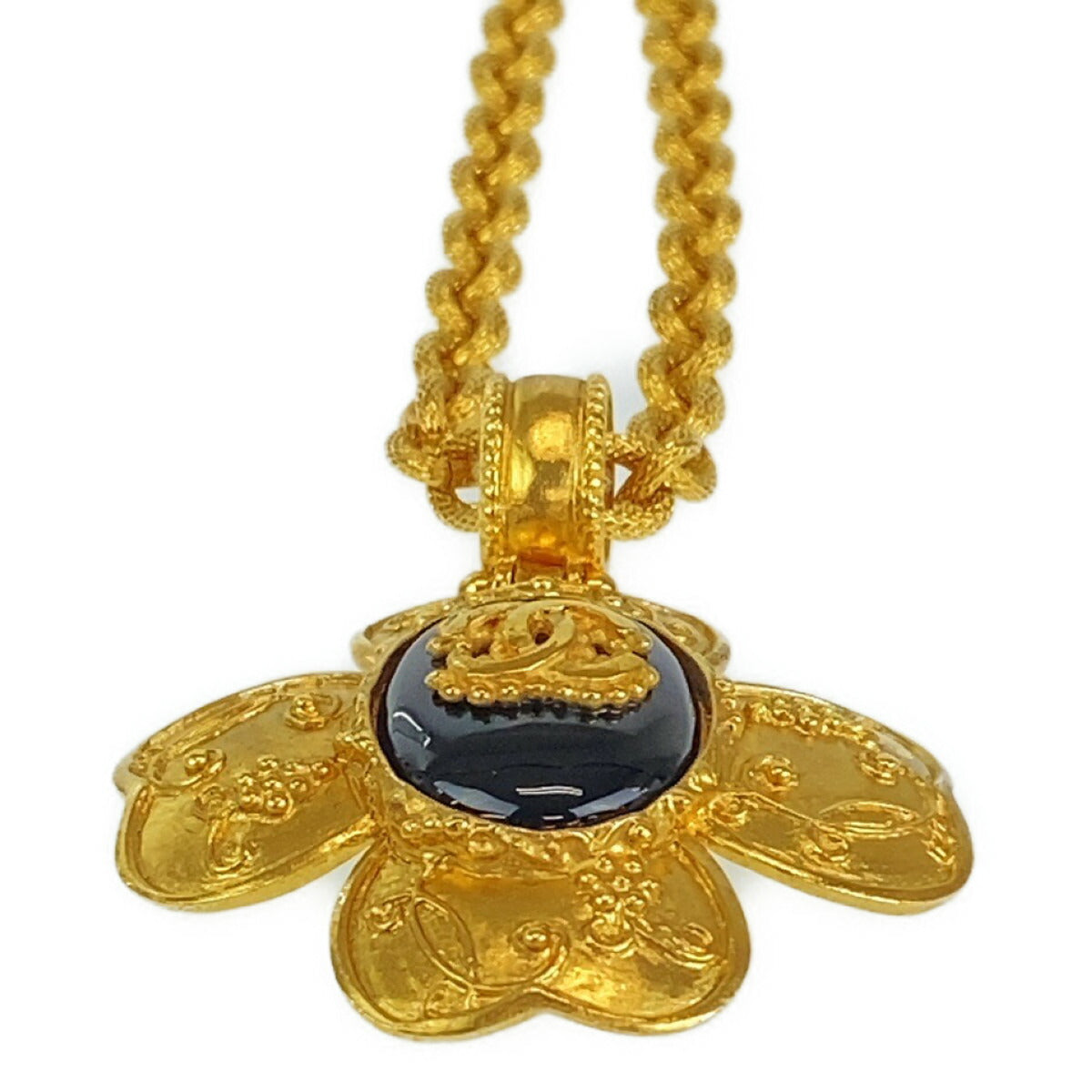 Chanel Coco Mark Gripoix Natural Stone Necklace