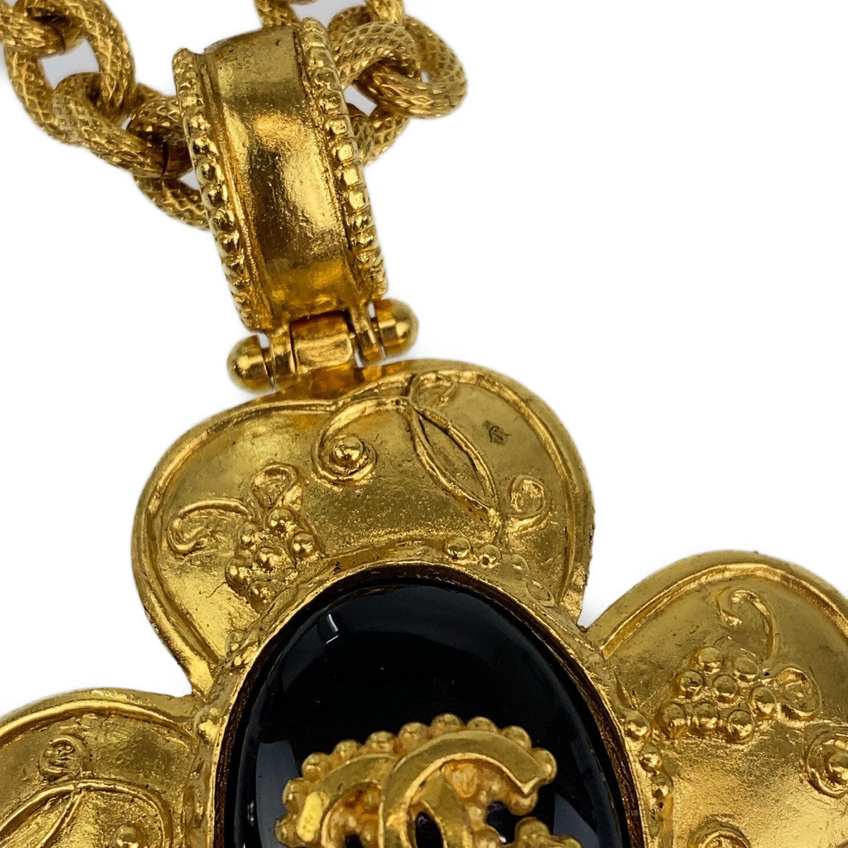 Chanel Coco Mark Gripoix Natural Stone Necklace