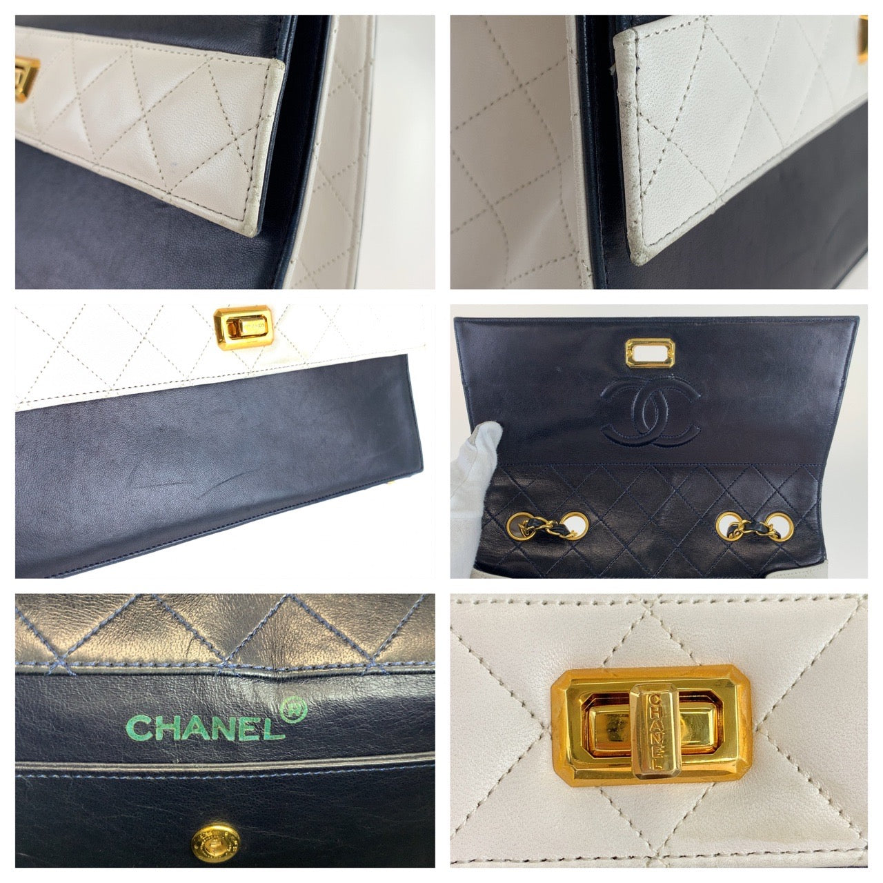 Chanel Vintage 2.55 Lambskin Turnlock Shoulder Bag