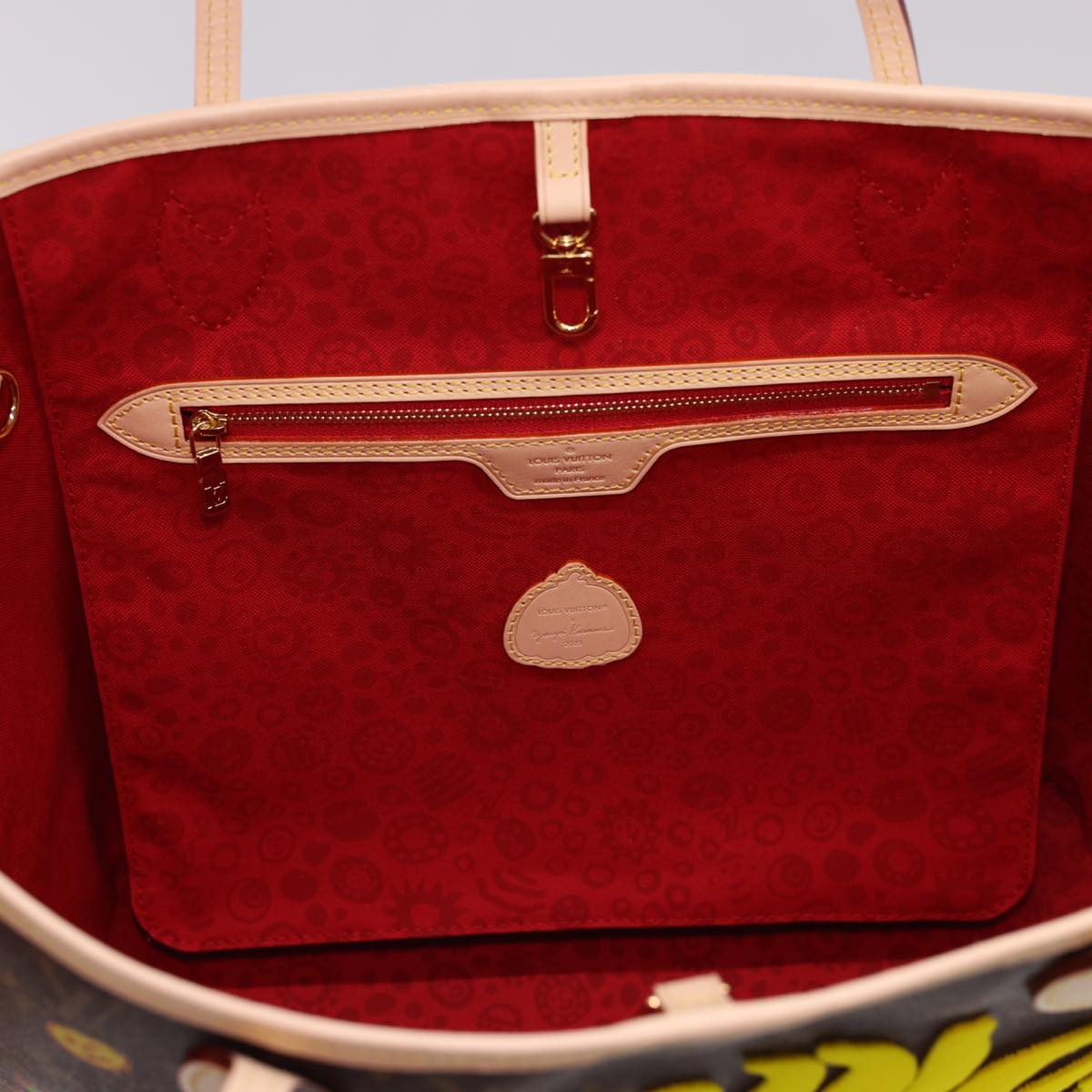 LOUIS VUITTON Yayoi Kusama Face Neverfull MM Tote Bag M46447 LV  40256A