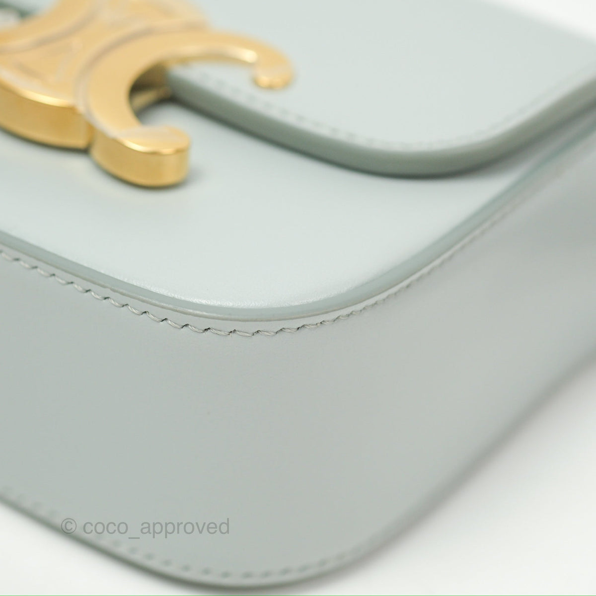 Celine Mini Claude Triomphe Bag Shiny Calfskin Soft Blue