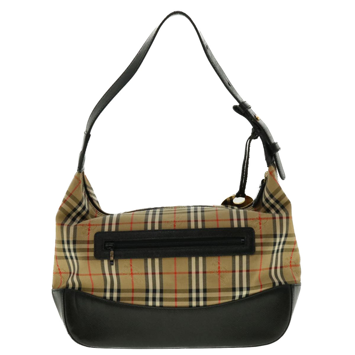 BURBERRYSs Nova Check Hand Bag Nylon Leather Beige Auth 40354