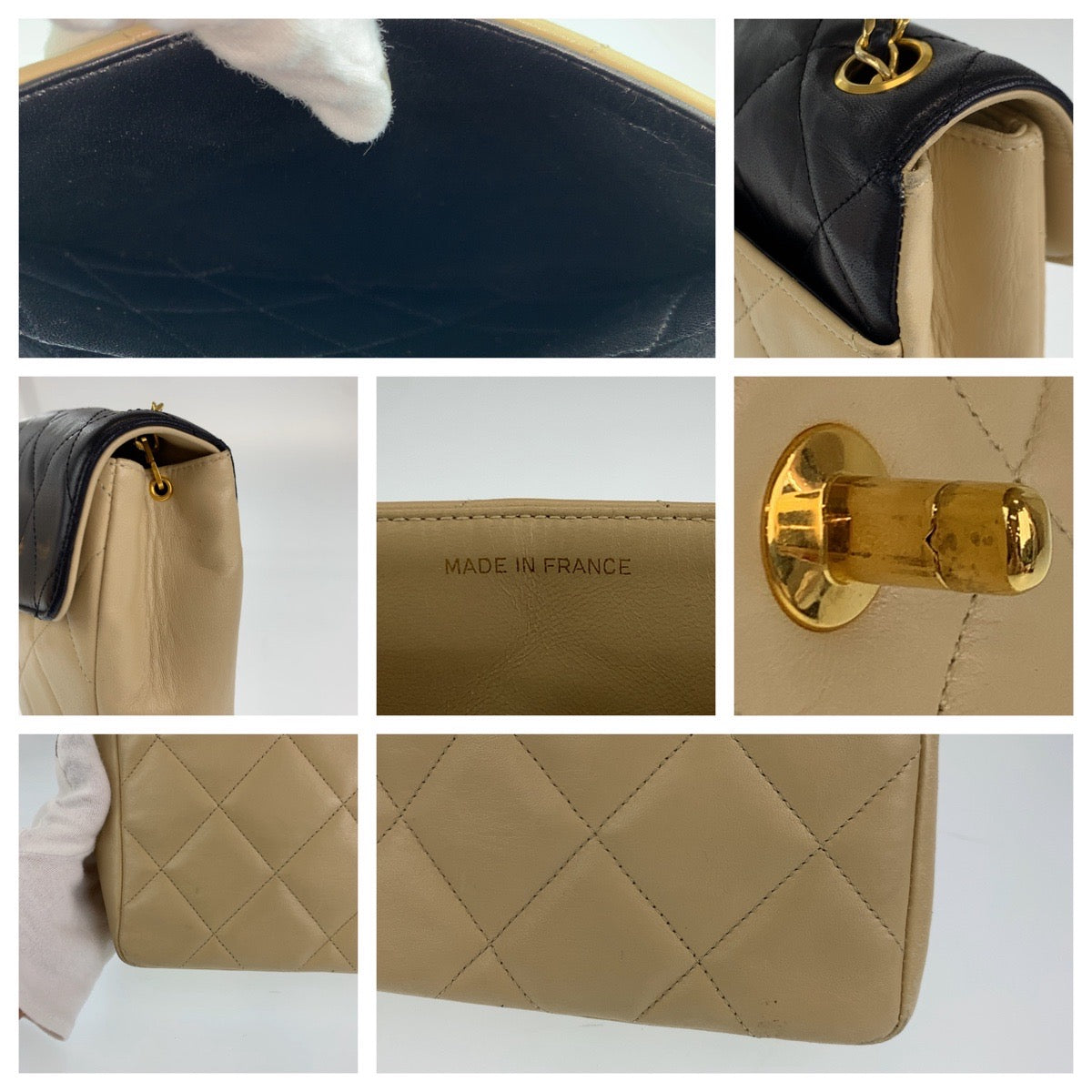 Chanel Vintage Lambskin Matelasse Turnlock Crossbody