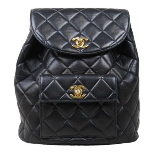 Good ( Rank AB)｜CHANEL  Lamb Skin Duma Backpack  Black Made in 1996-1997 Year｜P24061128