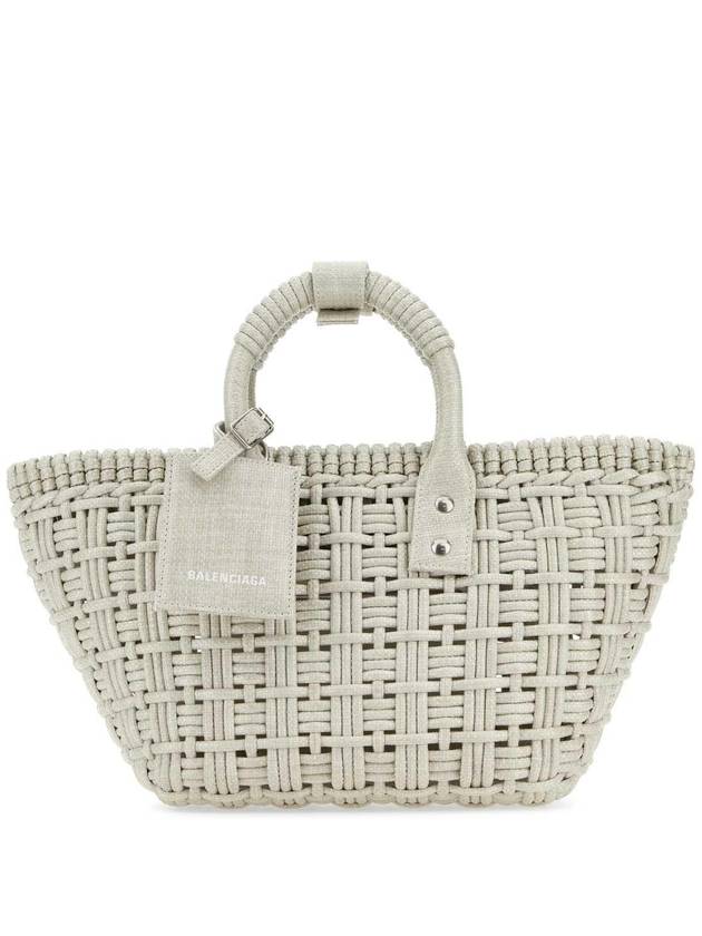 Luxury Balenciaga  Bistro XS Basket Tote Bag Abbey Stone