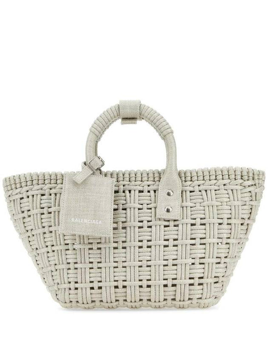 Luxury Balenciaga  Bistro XS Basket Tote Bag Abbey Stone