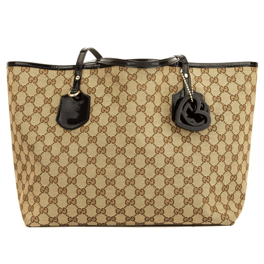 G*G Black Patent GG Monogram Tote (4040026)