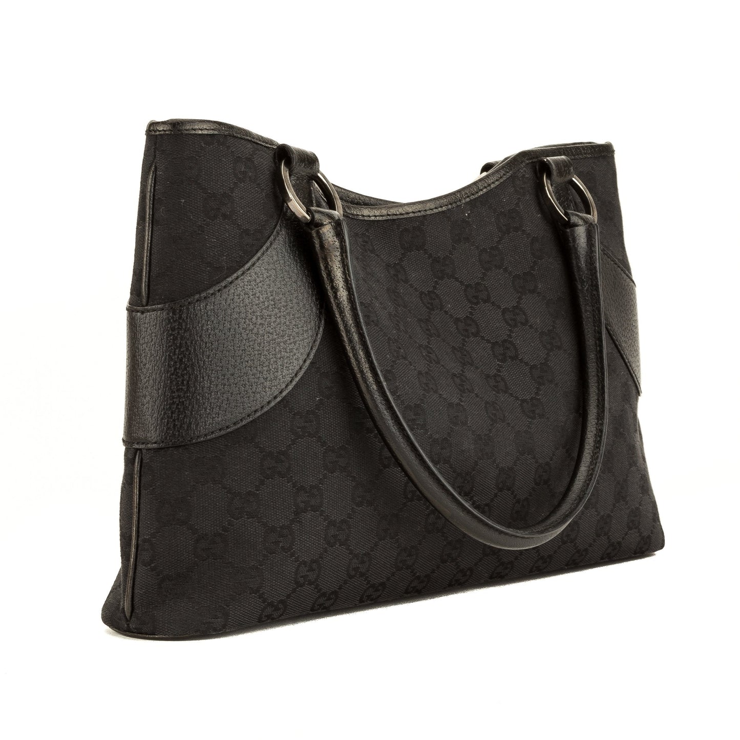 G*G Black GG Monogram Canvas Tote Bag (4043006)