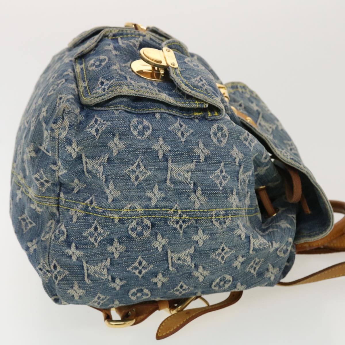 LOUIS VUITTON Monogram Denim Sac A Dos GM Backpack Blue M95056 LV Auth 30454A