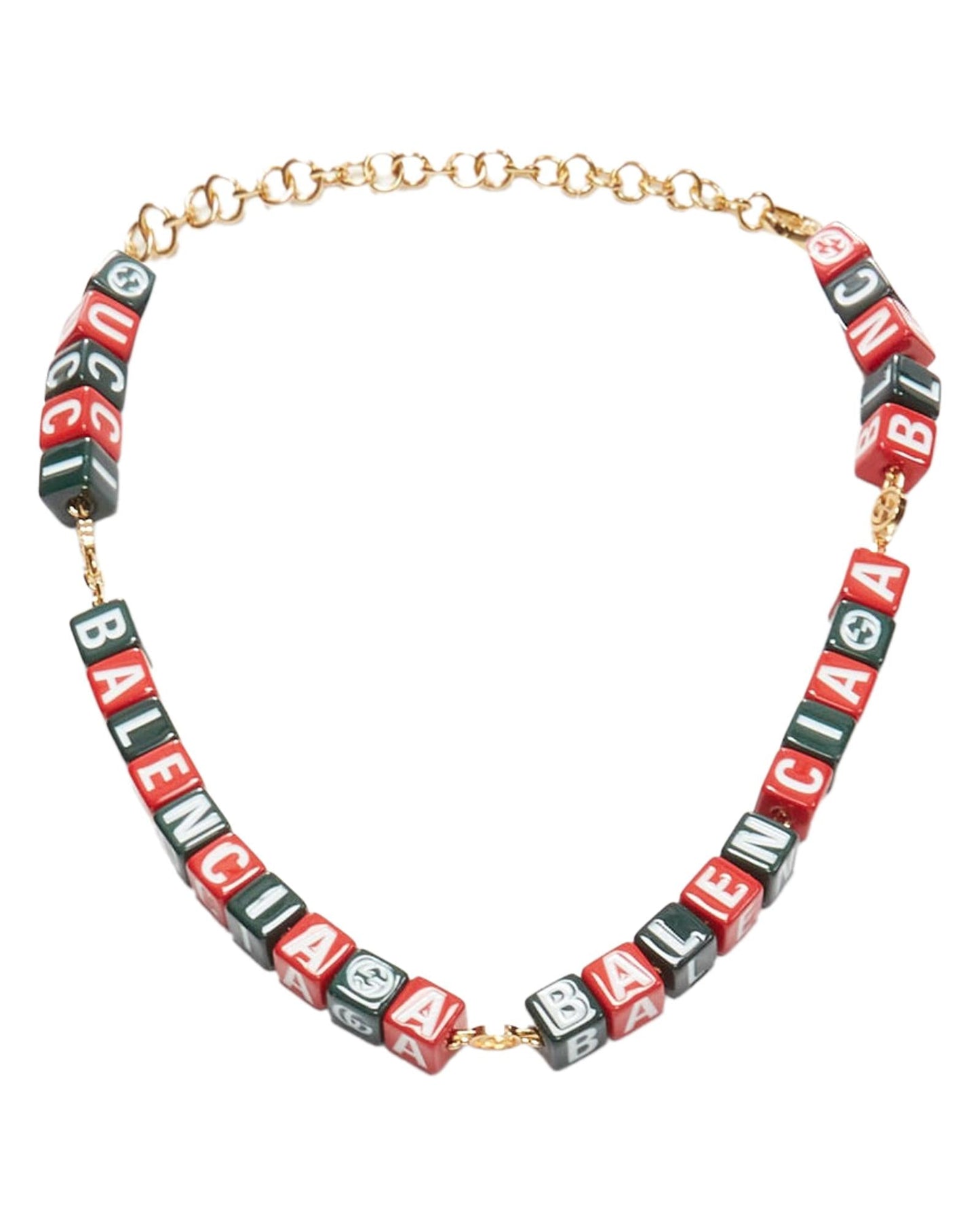 Gucci Letter Blocks Chain Necklace Women Red | Red