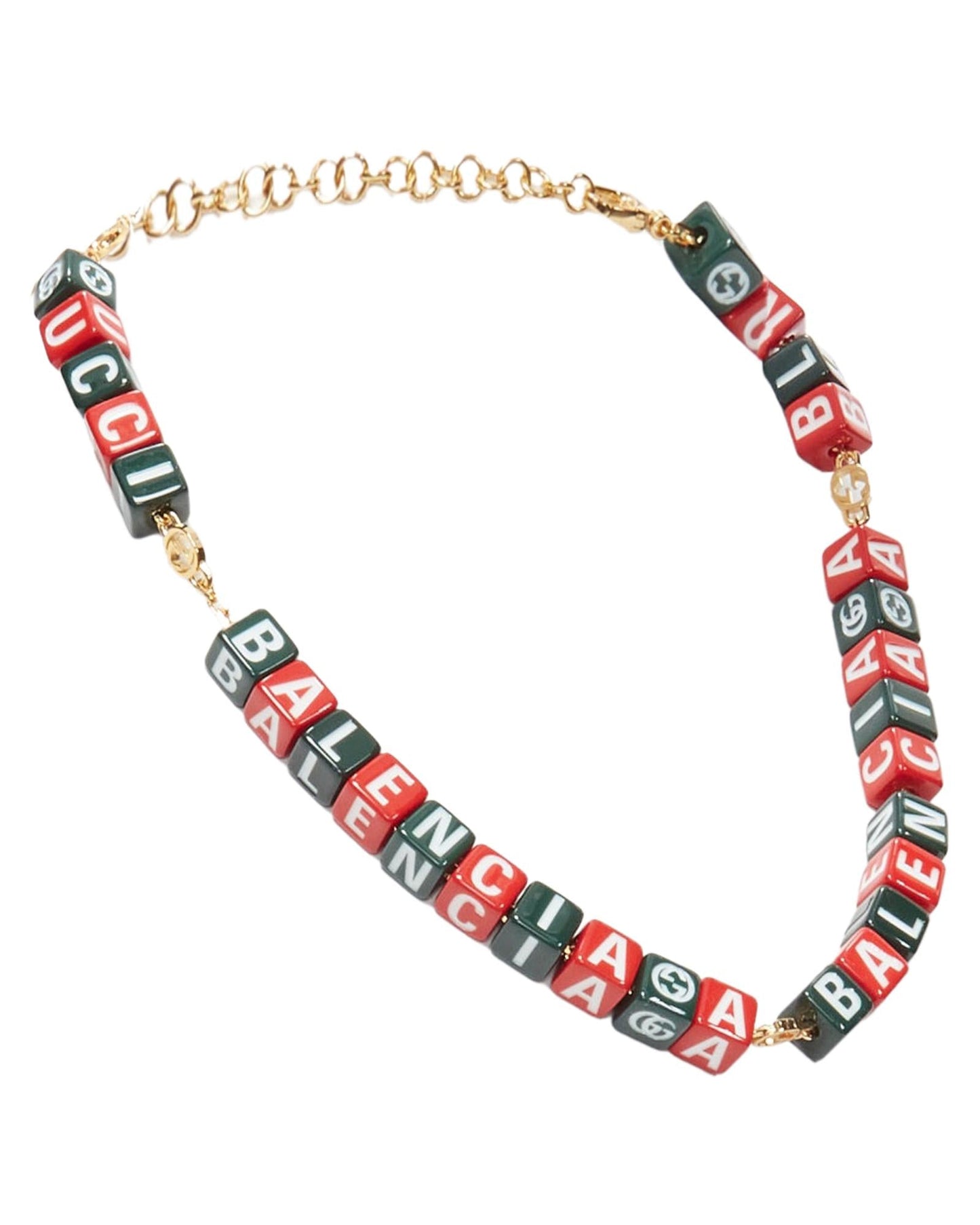Gucci Letter Blocks Chain Necklace Women Red | Red