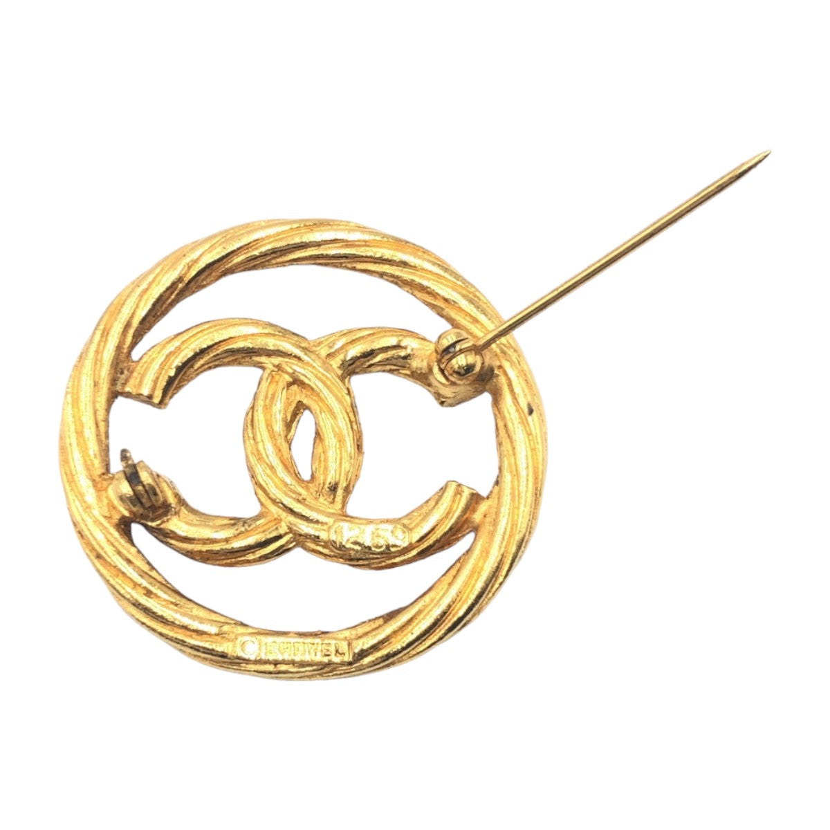 Chanel Vintage Gold Metal Brooch
