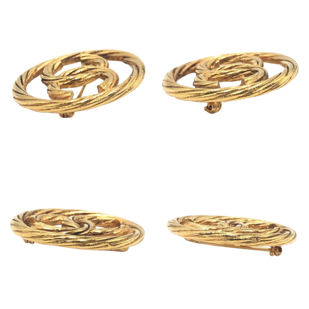 Chanel Vintage Gold Metal Brooch