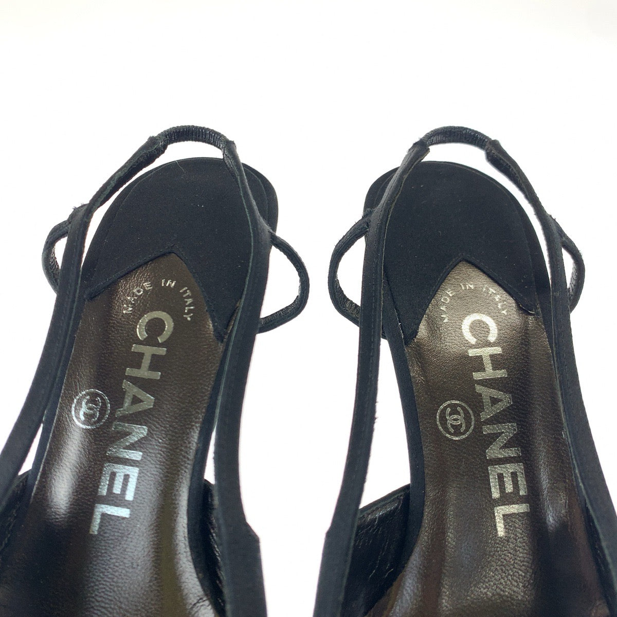 Chanel Satin Coco Mark Black Pumps