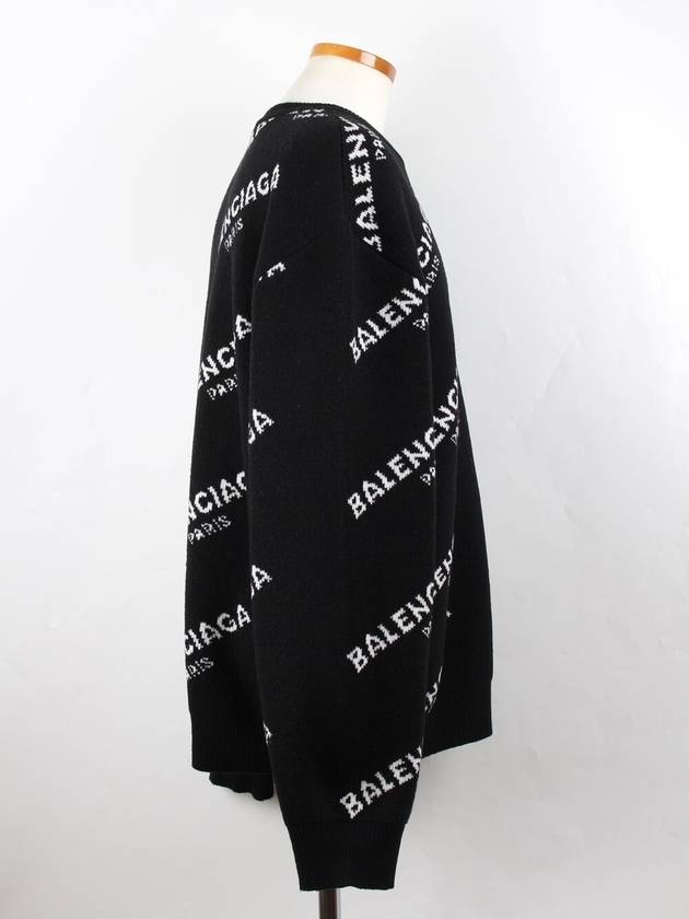 Luxury Balenciaga  Paris multi logo knit XL