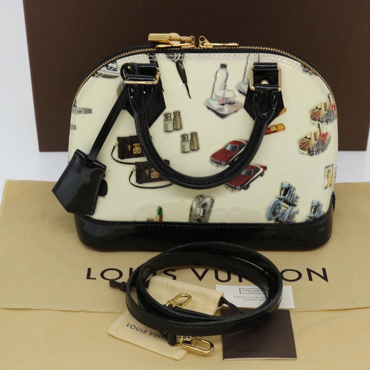 LOUIS VUITTON Vernis Nicolas Ghesquire Alma BB Hand Bag M50419 LV  40601A