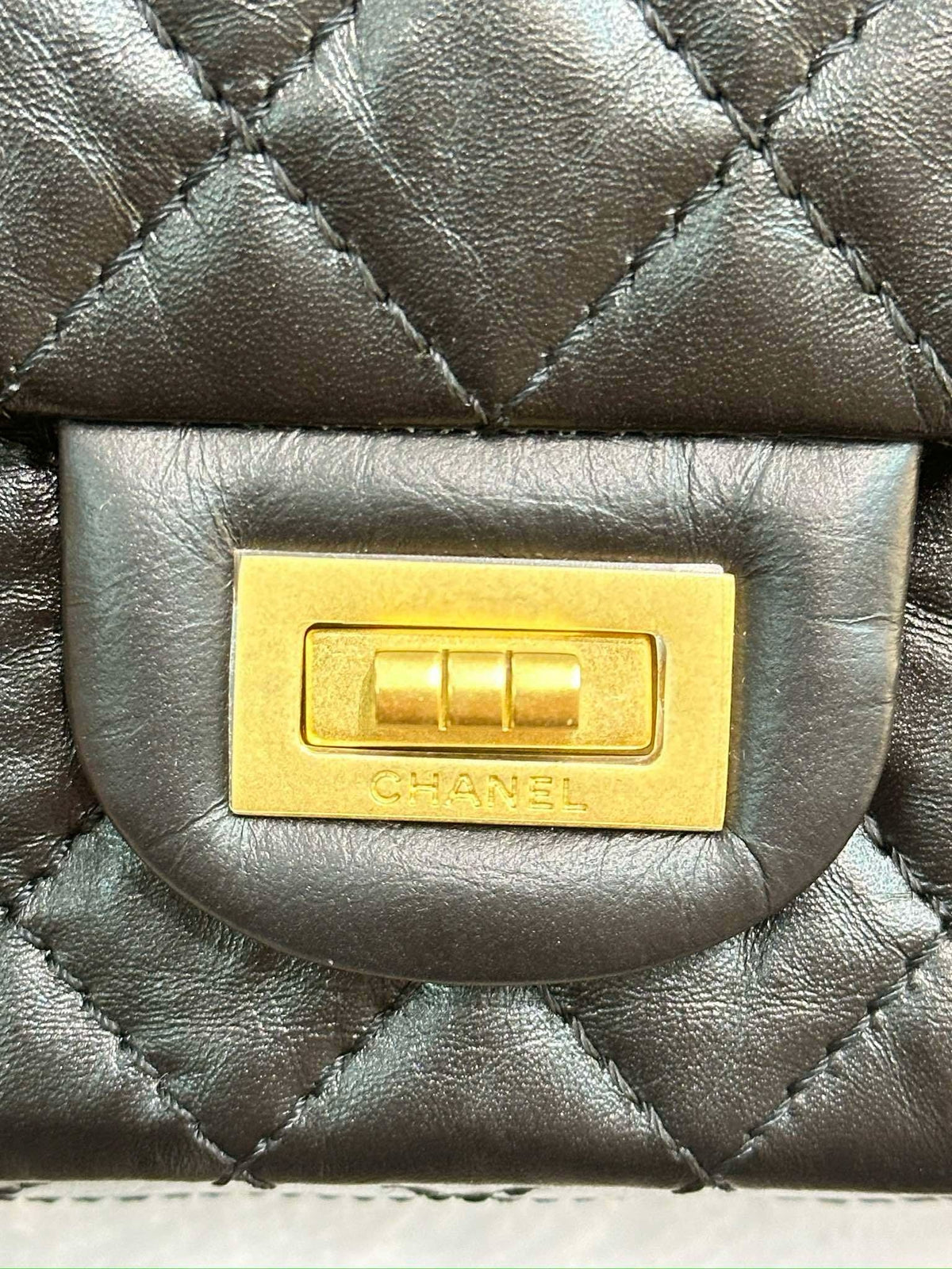 Chanel Mini Aged Calfskin Quilted 2.55 Reissue Flap Black Bag