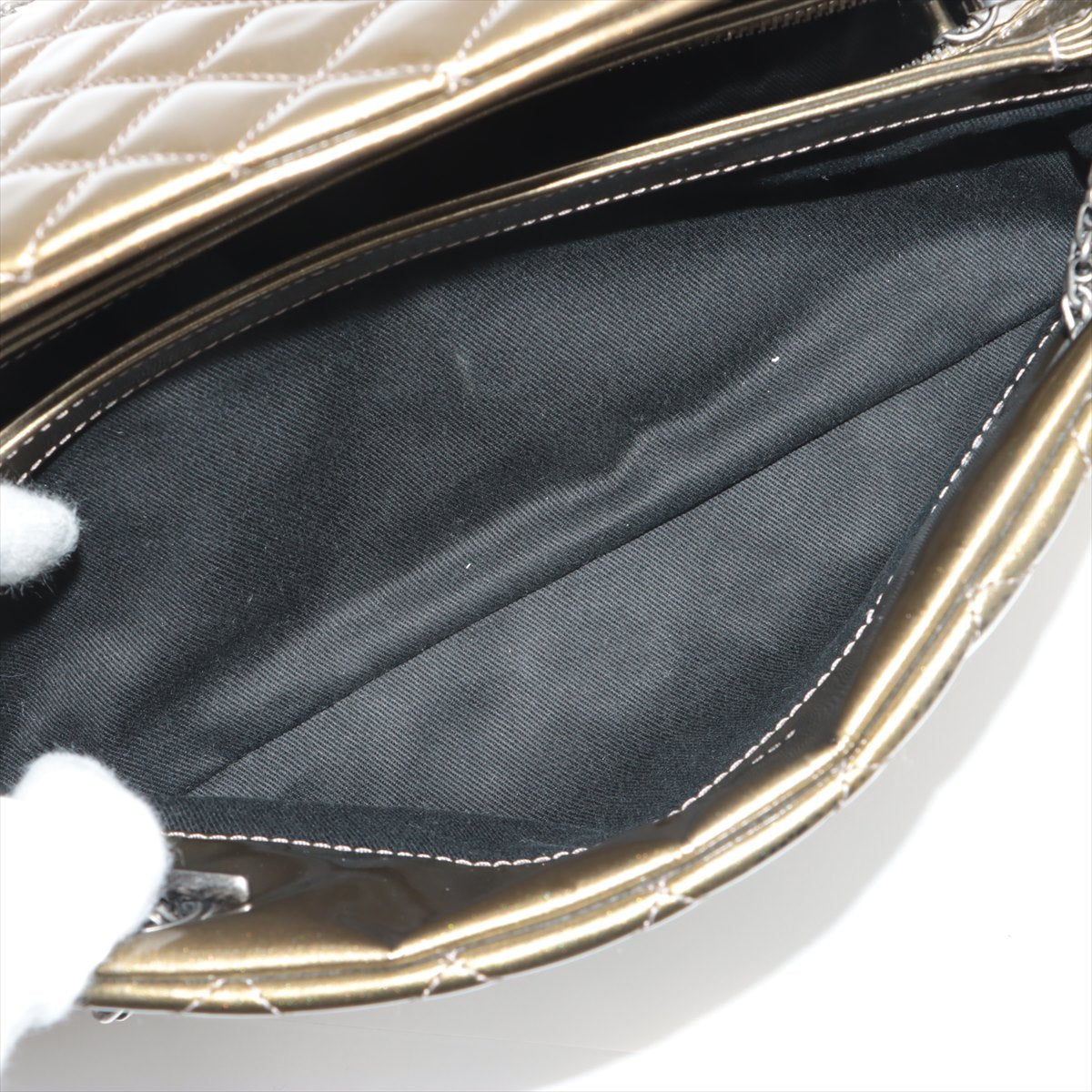 Chanel Matrasse Patent Leather Balling Bag G Gummetal Gold  15th