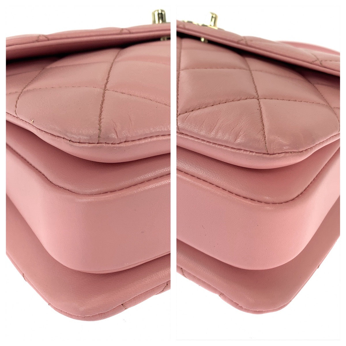 Chanel Lambskin Matelasse Turn Lock Logo Handbag