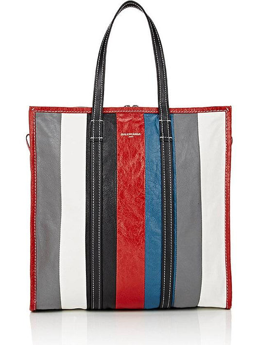 Luxury Balenciaga  Bazar Striped Shopper Medium Tote Bag