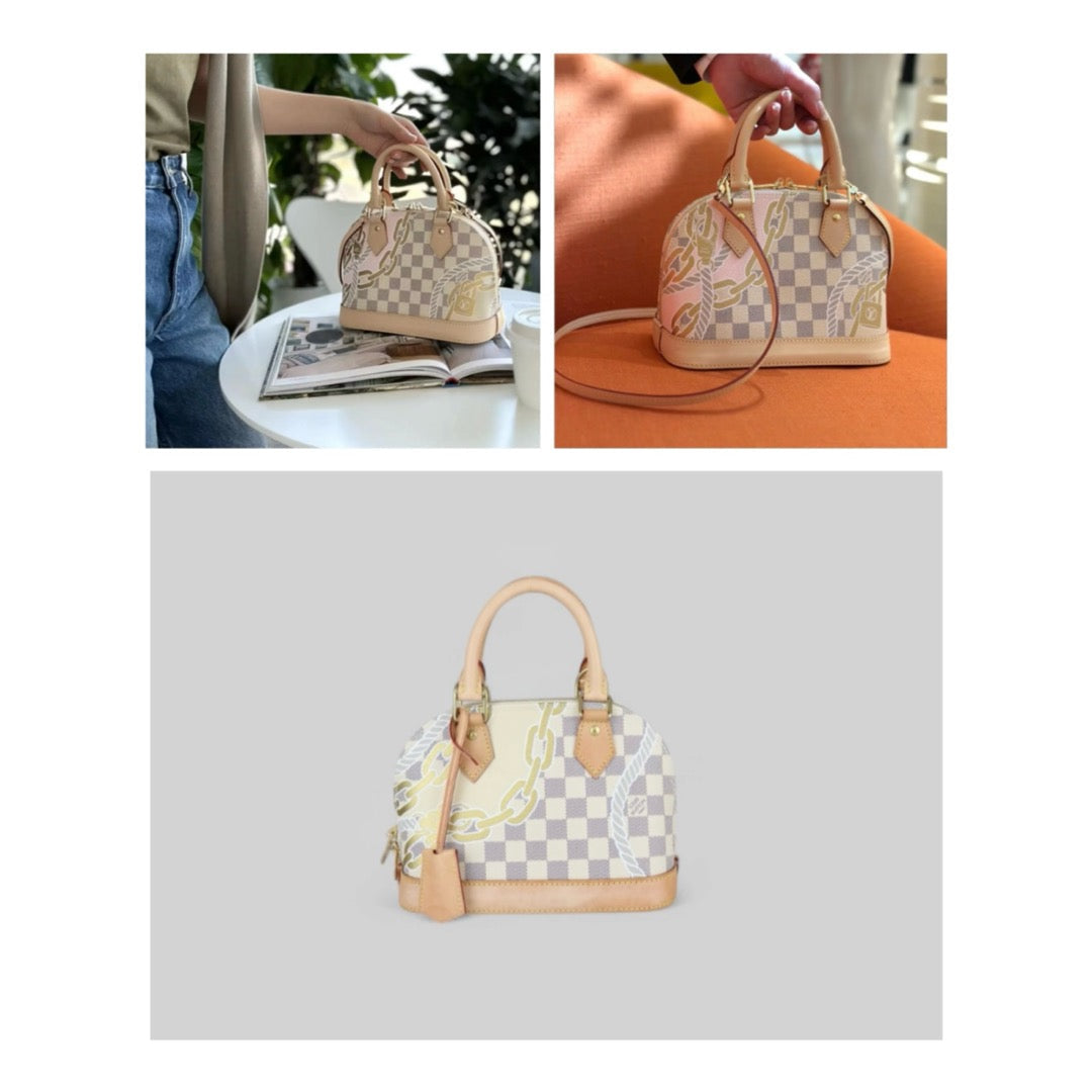 Good ( Rank AB)｜ LV Damier Azur Nautical Alma BB HandBag Shoulder Bag  IC Chips Model ｜X25032510