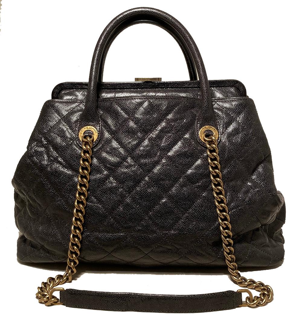 Top Quality Chanel Glazed Caviar Large Frame Tote Bag