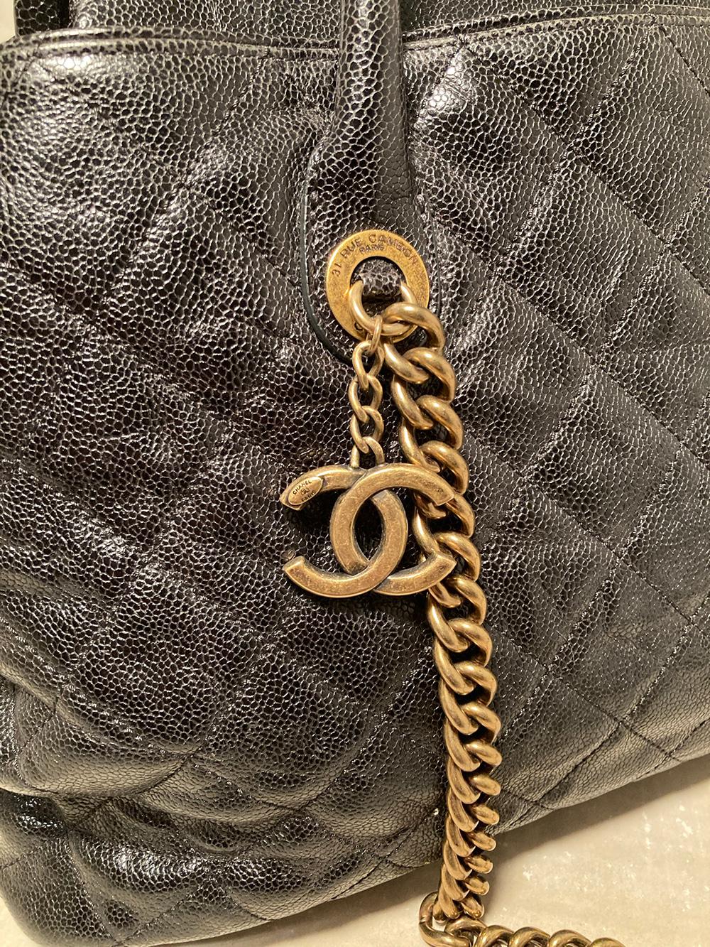 Top Quality Chanel Glazed Caviar Large Frame Tote Bag