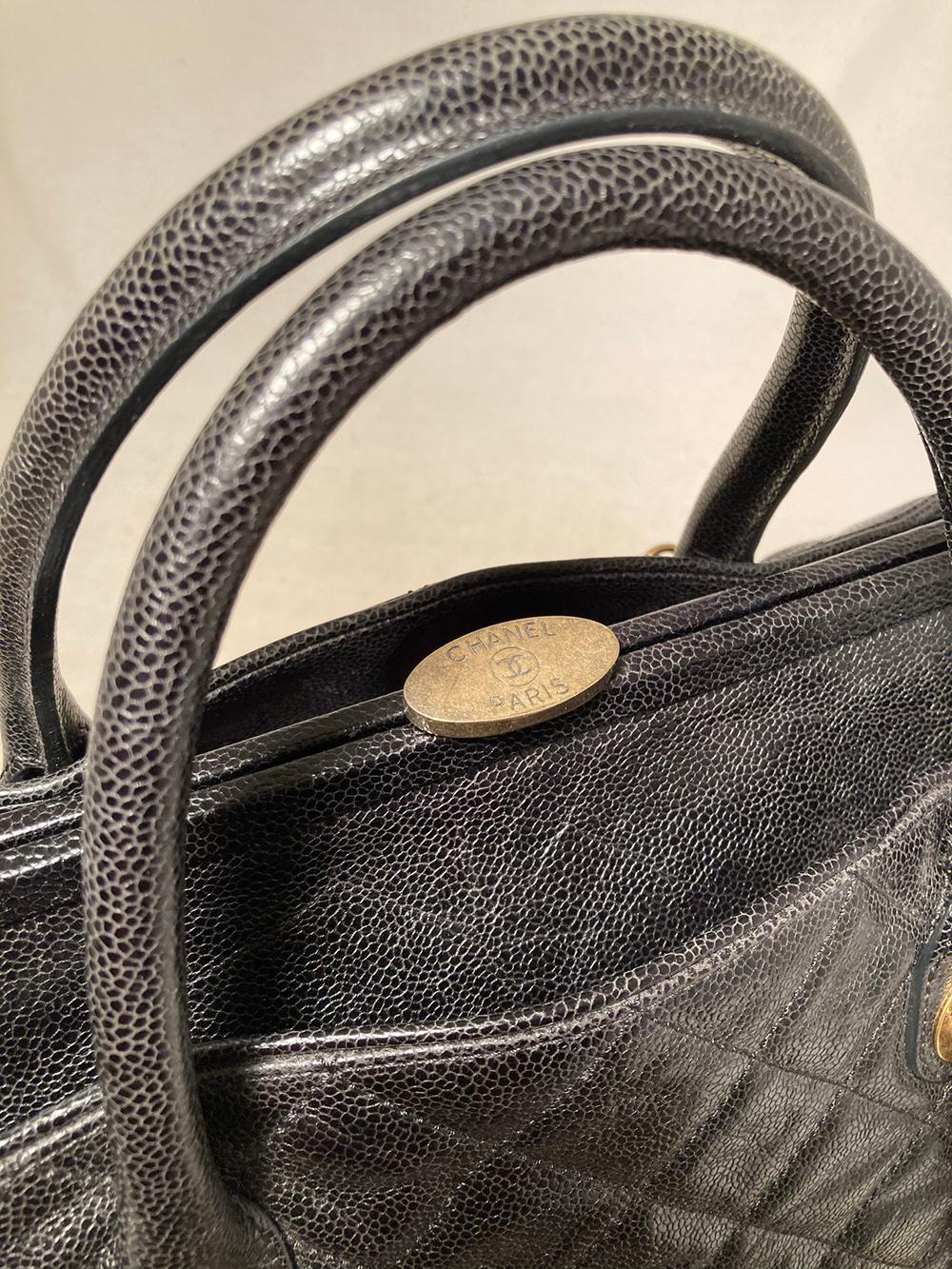 Top Quality Chanel Glazed Caviar Large Frame Tote Bag