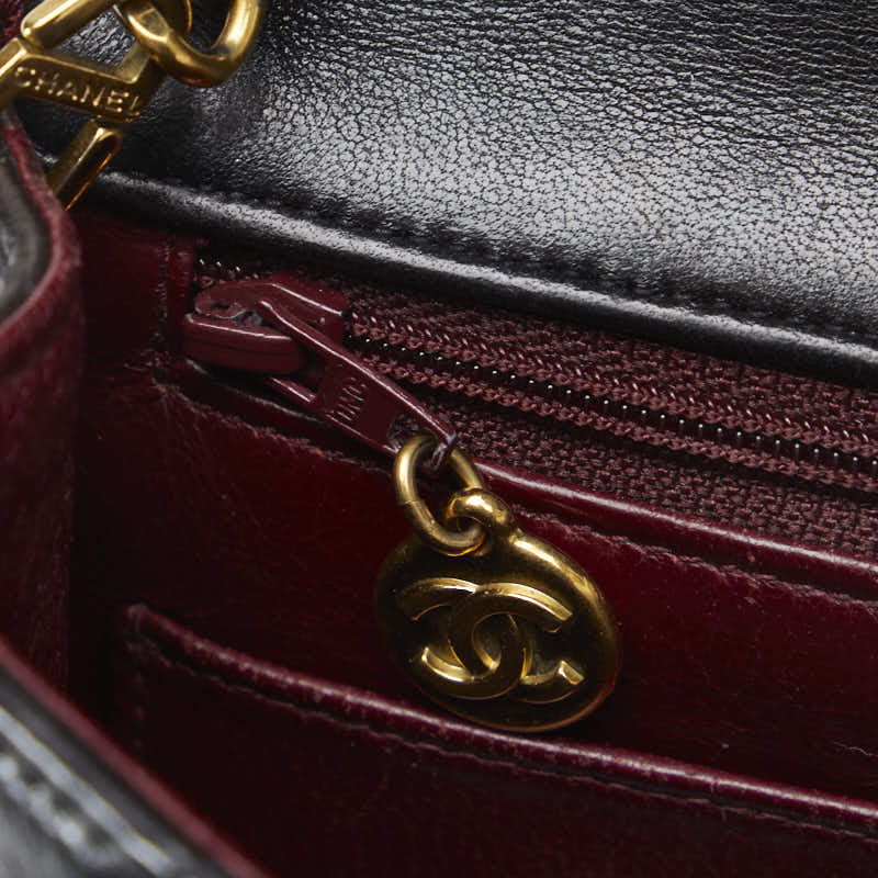 Chanel Mini Flap Chain Shoulder Bag in Lambskin Black