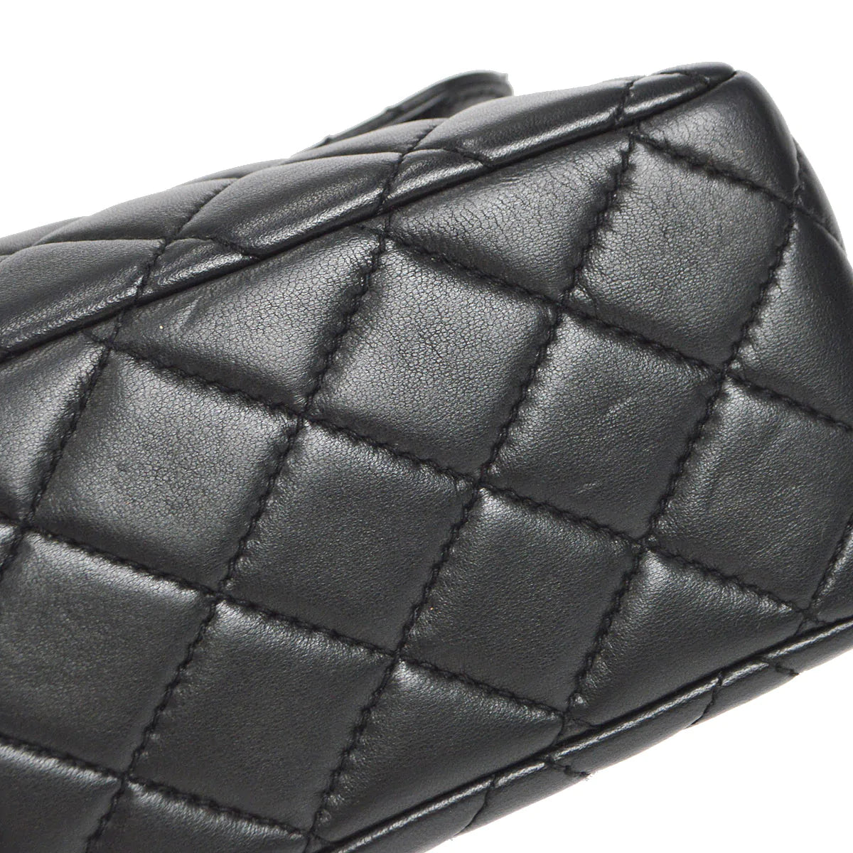 Chanel 1996-1997 Tortoiseshell Small CC Classic Flap Jumbo Black Lambskin