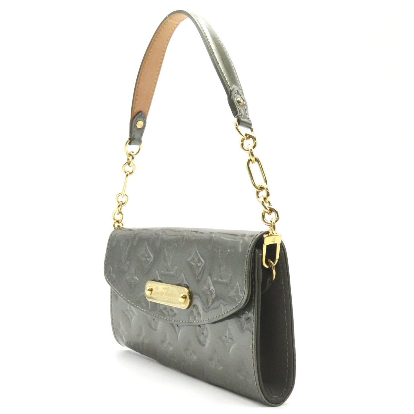 Louis Vuitton Sunset Blue Bird Shoulder Bag Patent Leather Vernis  Grey M91625