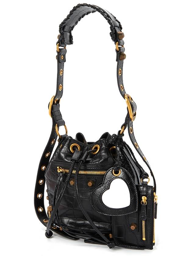 Luxury Balenciaga  Le Cagole XS Leather Bucket Bag Black