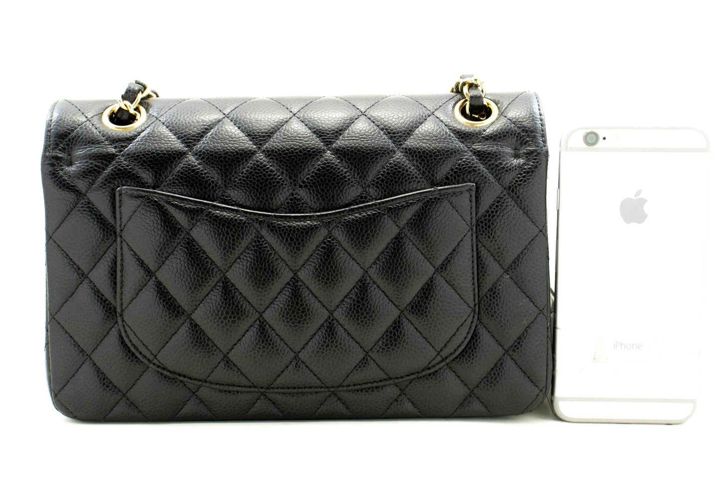 Top Quality Chanel Grained Calfskin Double New 9" Chain Shoulder Bag Black