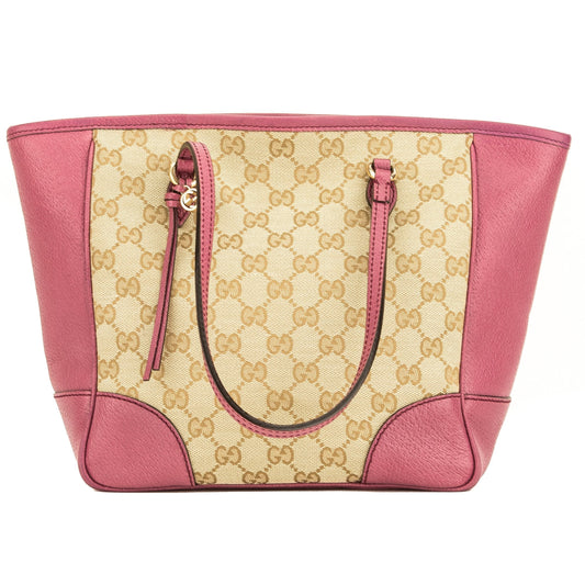G*G Pink Leather GG Monogram Bree Tote (4102002)